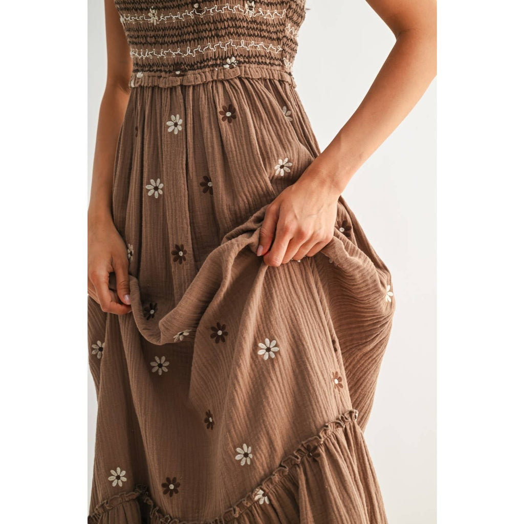 THE MARIBEL EMBROIDERED MIDI DRESS *FS