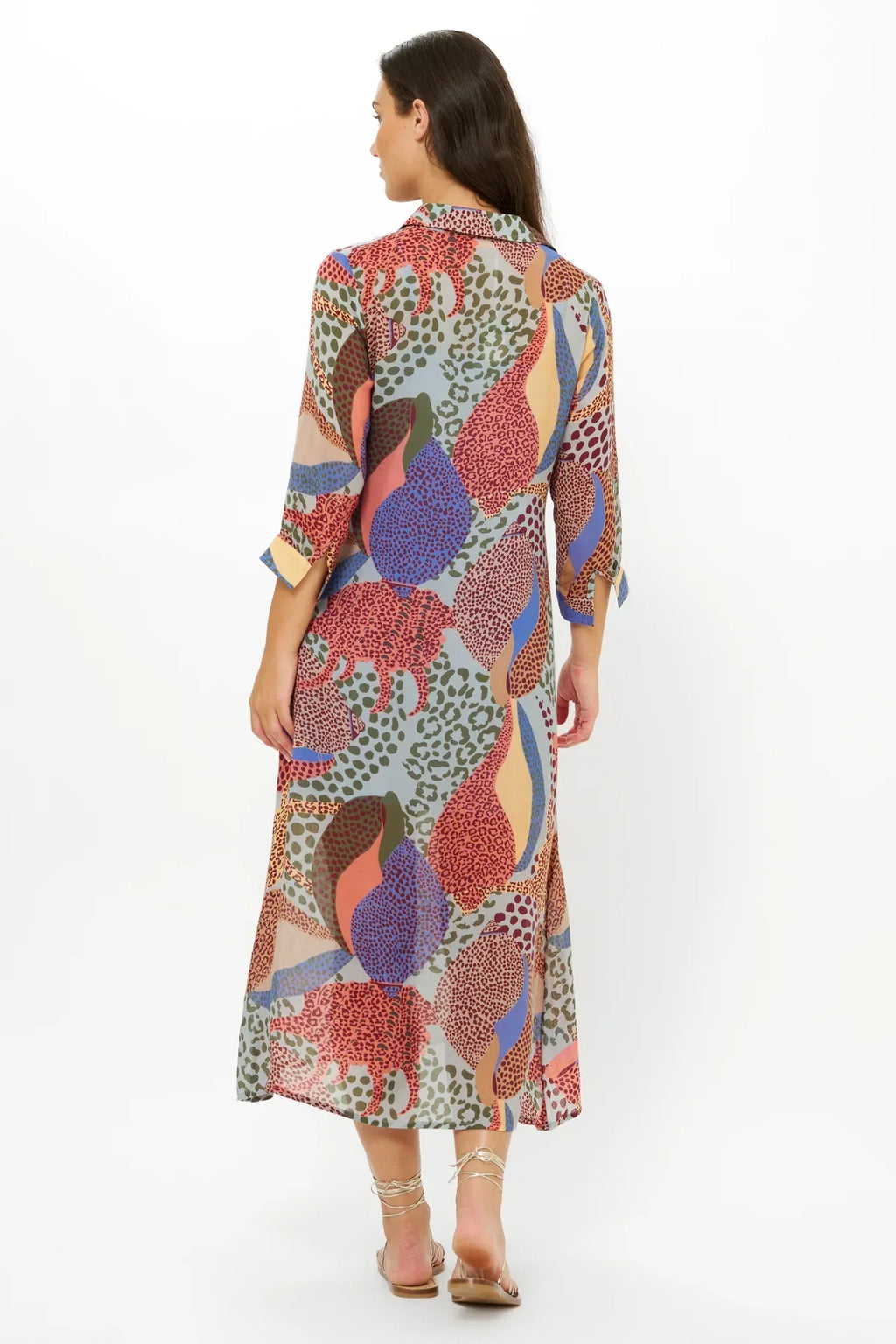 Oliphant Shirt Dress Midi-Nautilus Coral