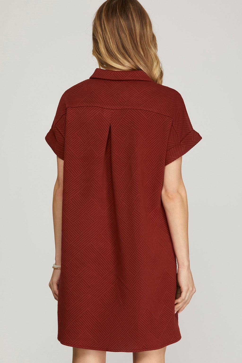Buttoned In Texture Dress