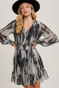 Animal Print V Neck Dress