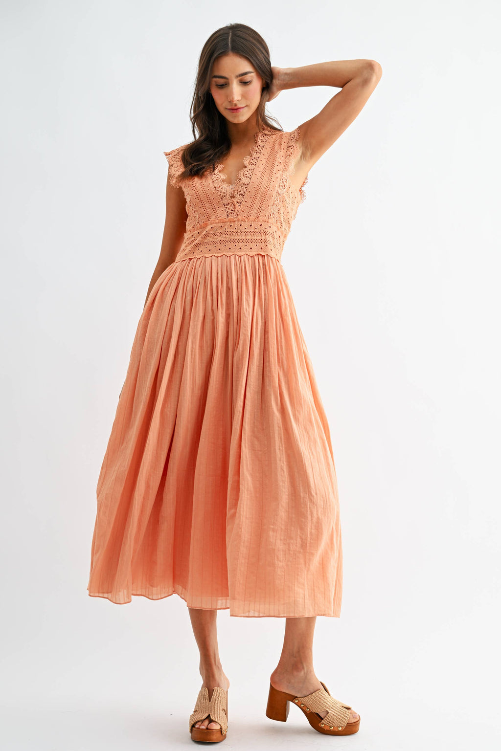 Lace Boho Midi Dress