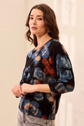 3/4 Sleeve Crew Neck Sweater