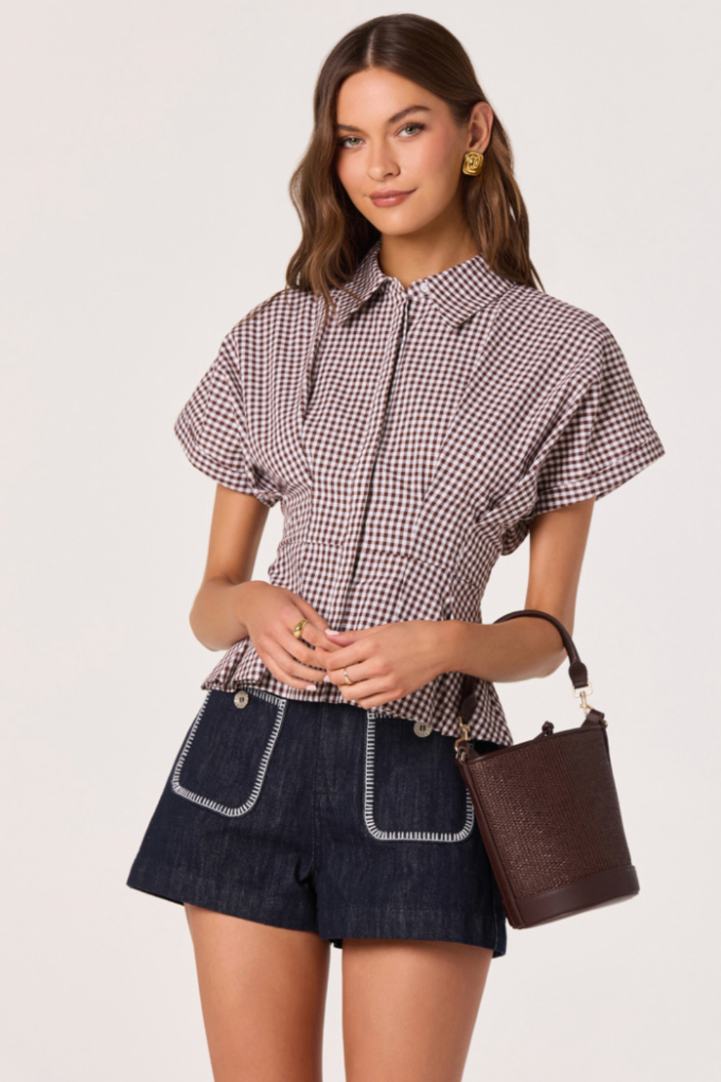 [ASTR The Label] Bobbie Patch Pocket Denim Shorts