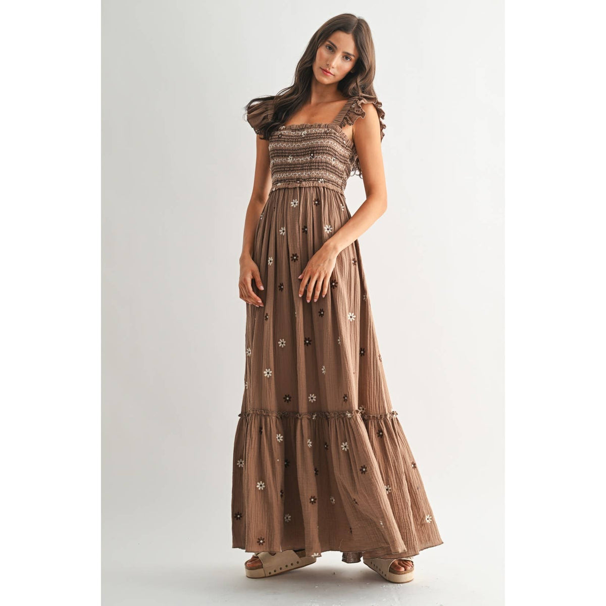 THE MARIBEL EMBROIDERED MIDI DRESS *FS