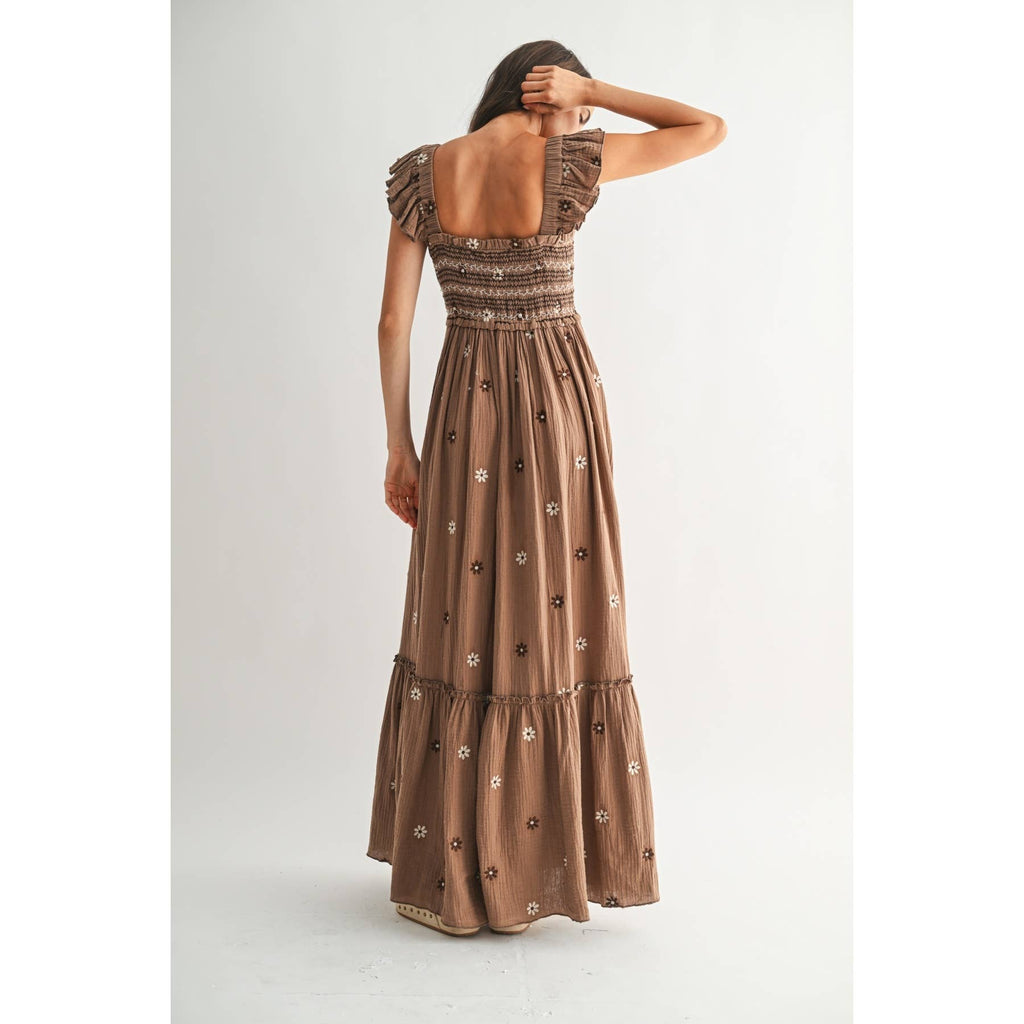 THE MARIBEL EMBROIDERED MIDI DRESS *FS