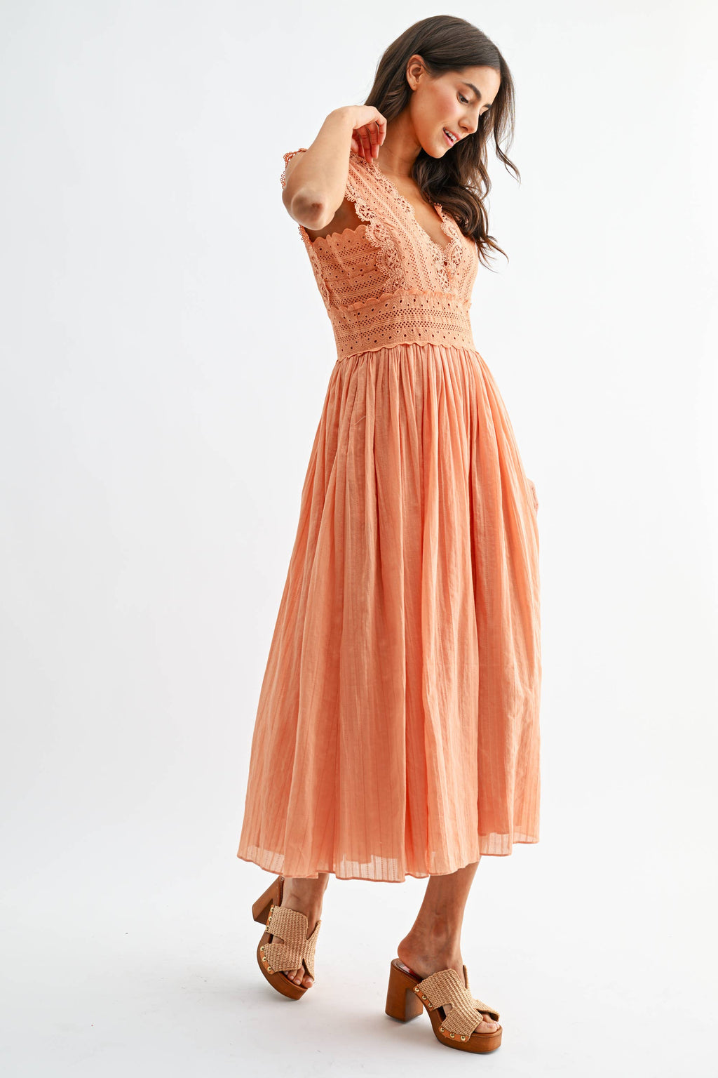 Lace Boho Midi Dress