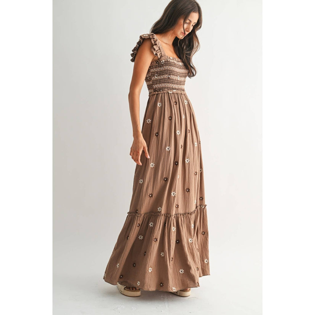 THE MARIBEL EMBROIDERED MIDI DRESS *FS