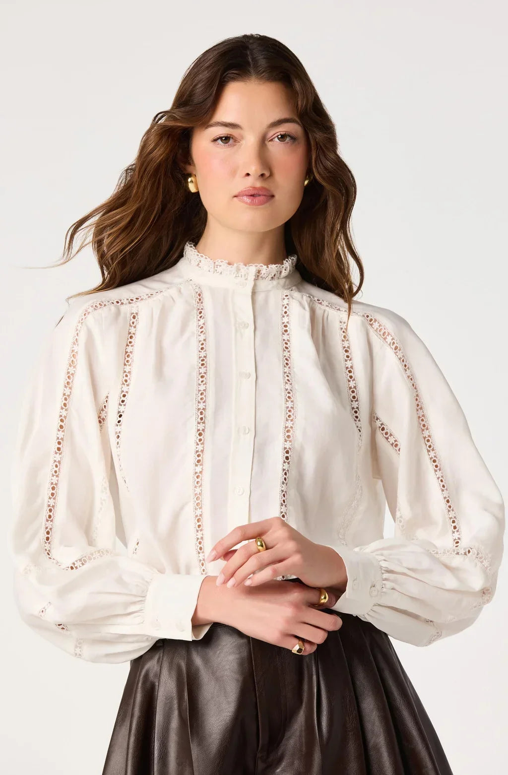 [ASTR The Label] Edith Lace Trim Top