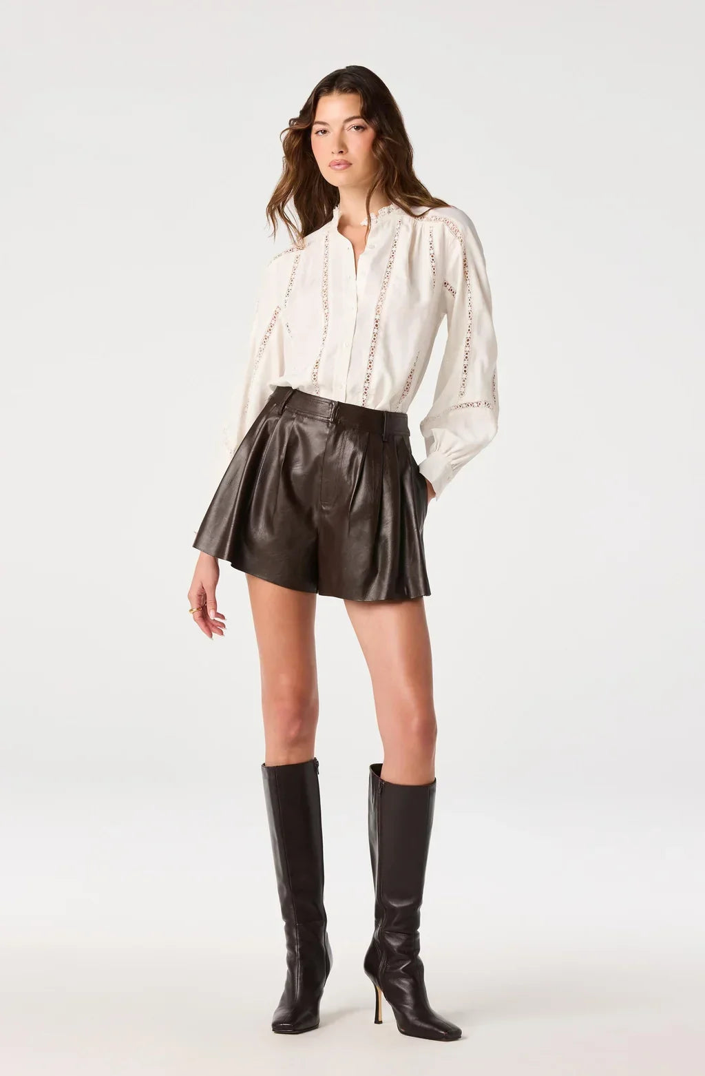 [ASTR The Label] Edith Lace Trim Top