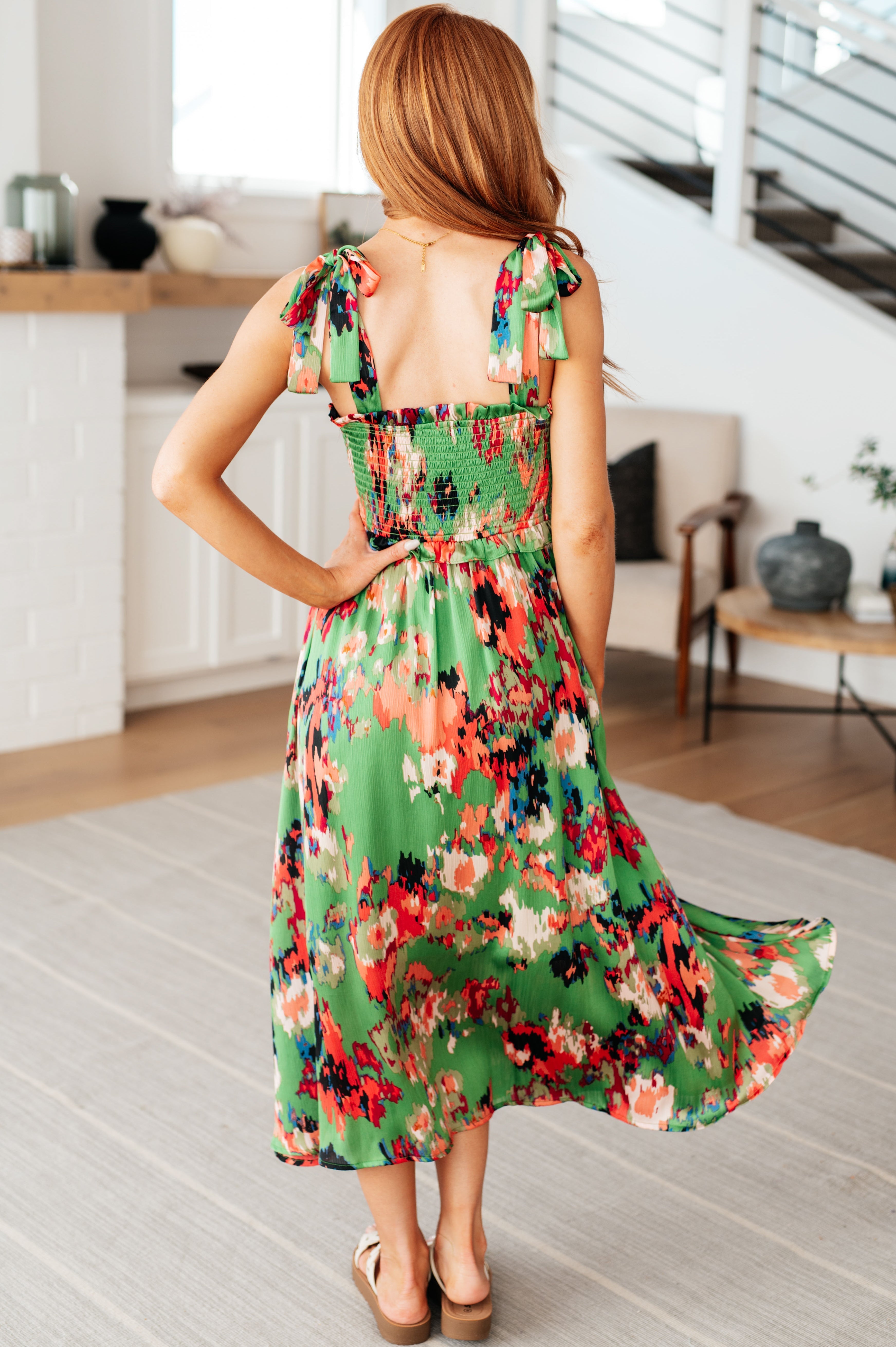 A Little While Longer Dress in Green (Online Exclusive)