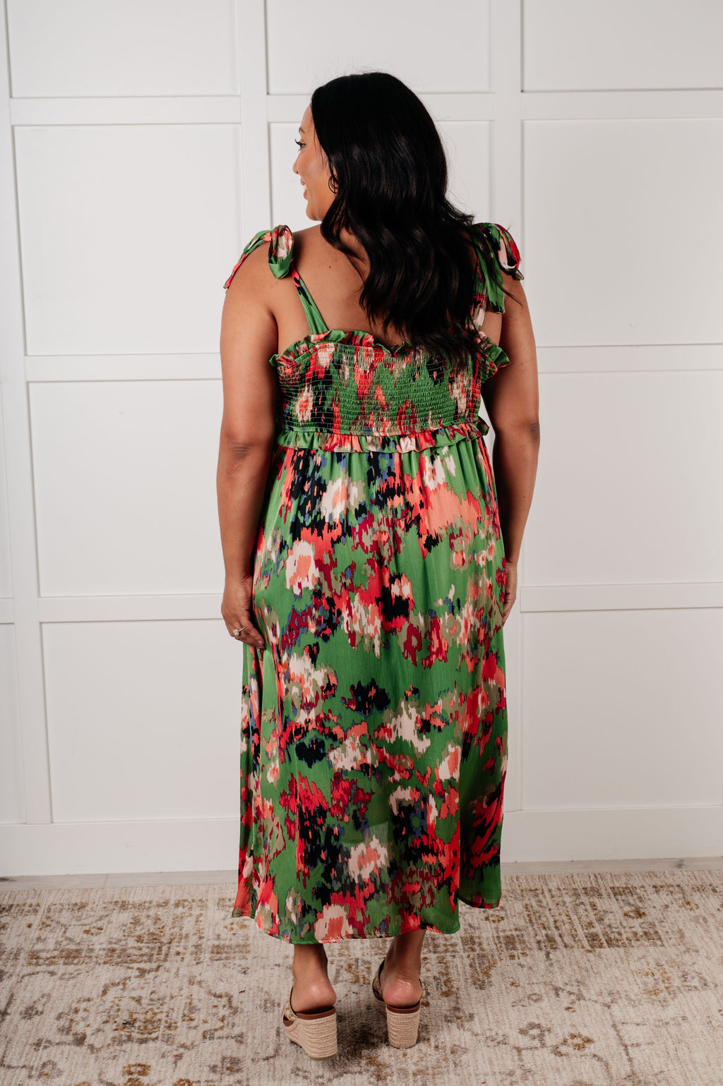 A Little While Longer Dress in Green (Online Exclusive)
