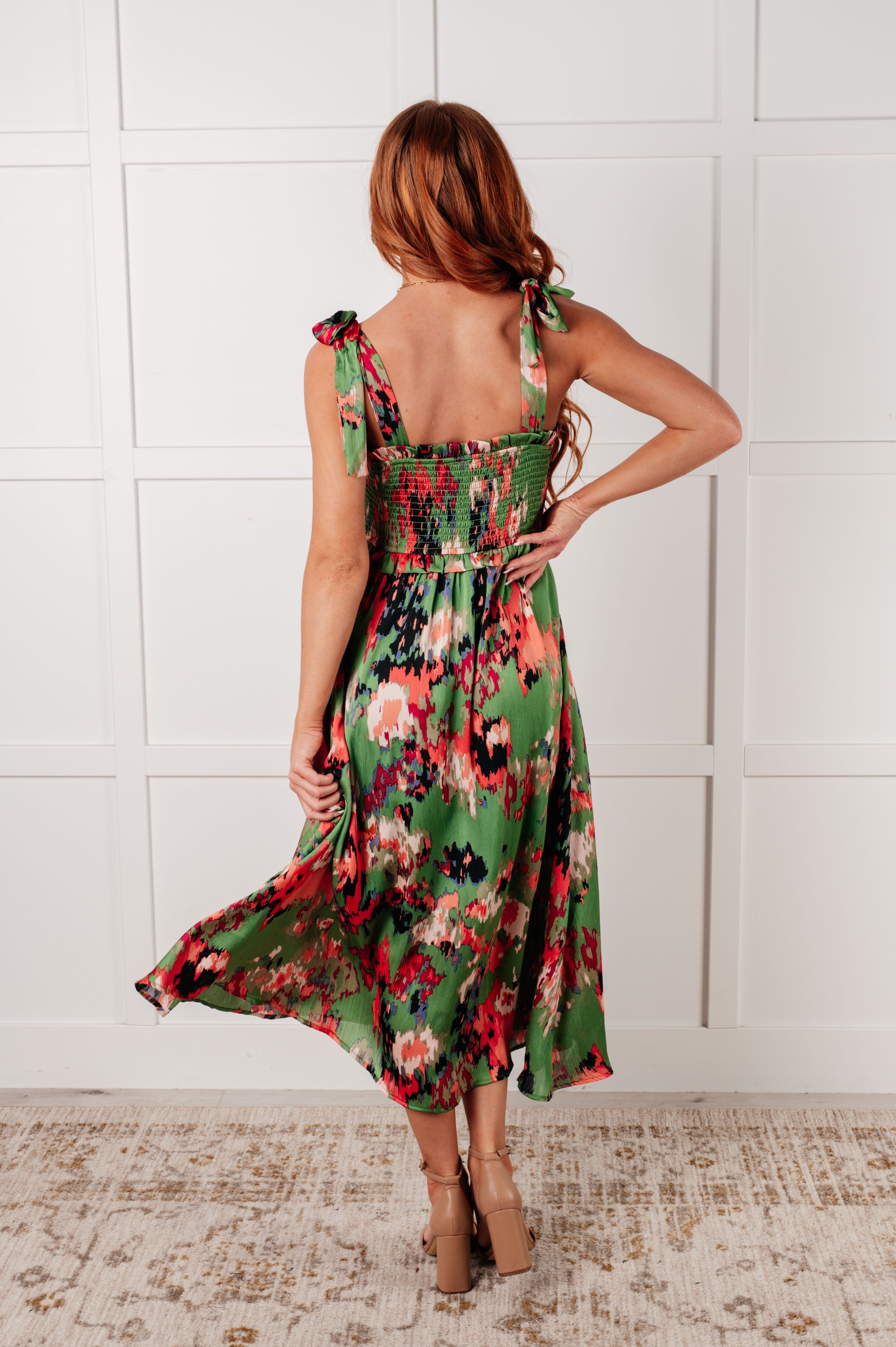A Little While Longer Dress in Green (Online Exclusive)