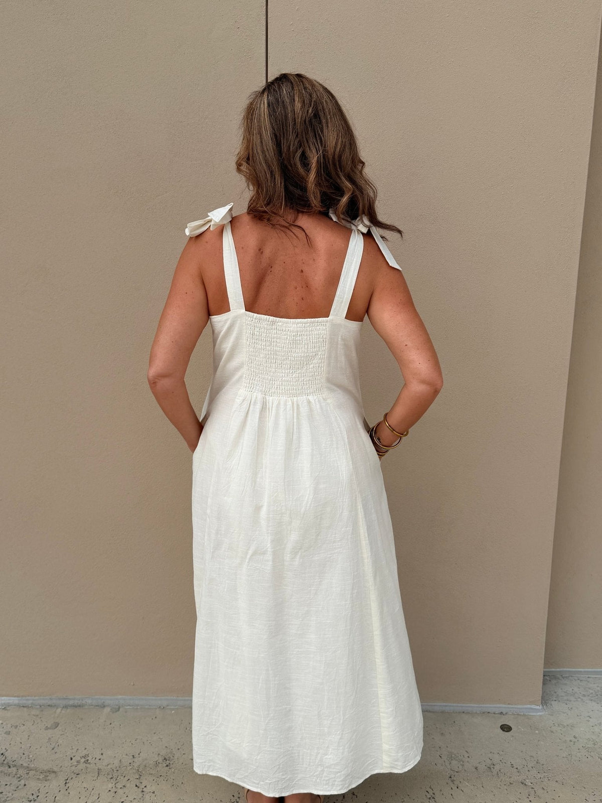 THML Ivory Tie Dress