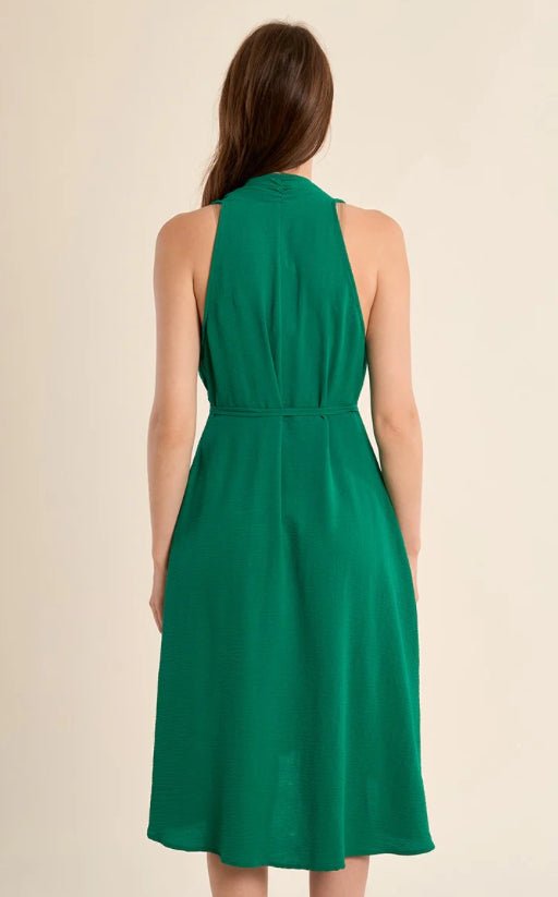 Molly Bracken Sleeveless Asymmetrical Dress Green