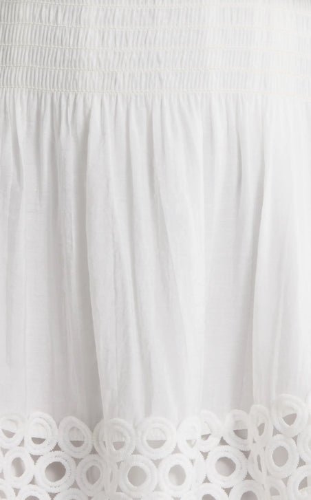 Elan Smocked Mini Dress White