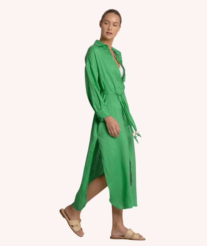Elan Maxi Shirt Dress Green