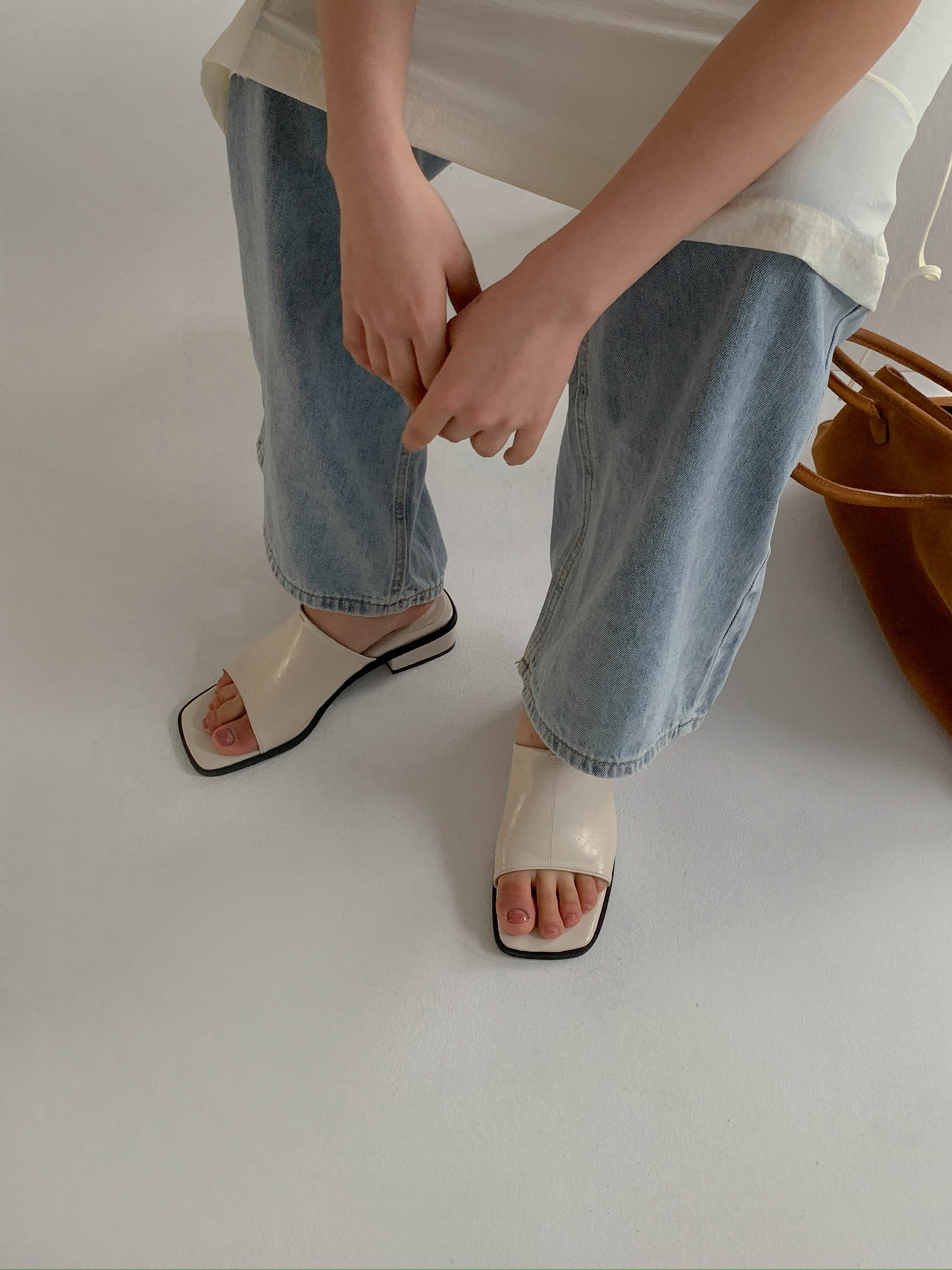 Belinda Mules in Ivory