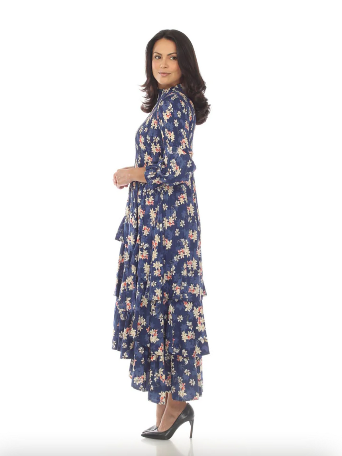 Veeca Long Sleeve Multi-Layer Dress
