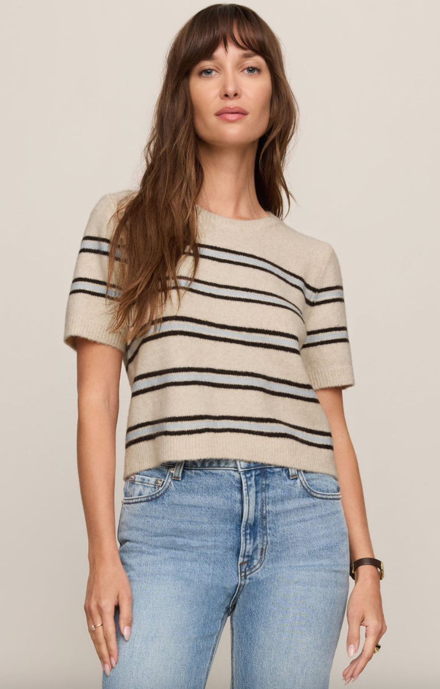 Gatewood Stripe Sweater Tee - Light Oatmeal Heather