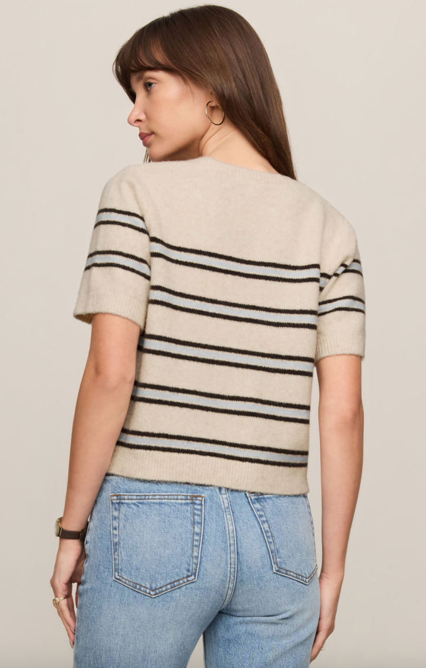 Gatewood Stripe Sweater Tee - Light Oatmeal Heather