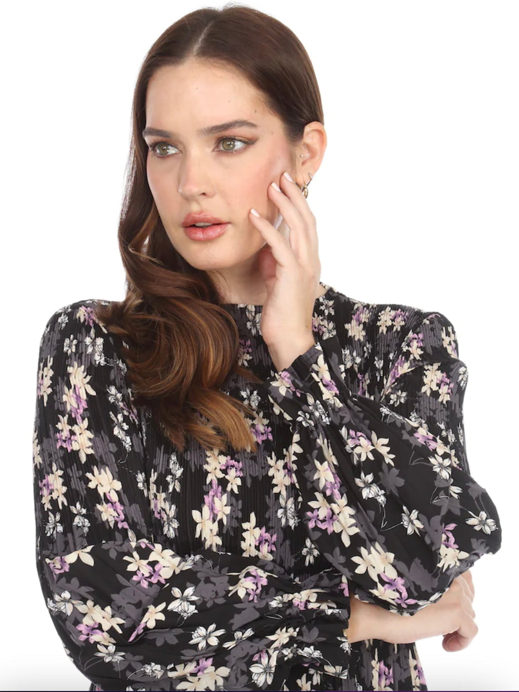 Veeca Long Sleeve Multi-Layer Dress
