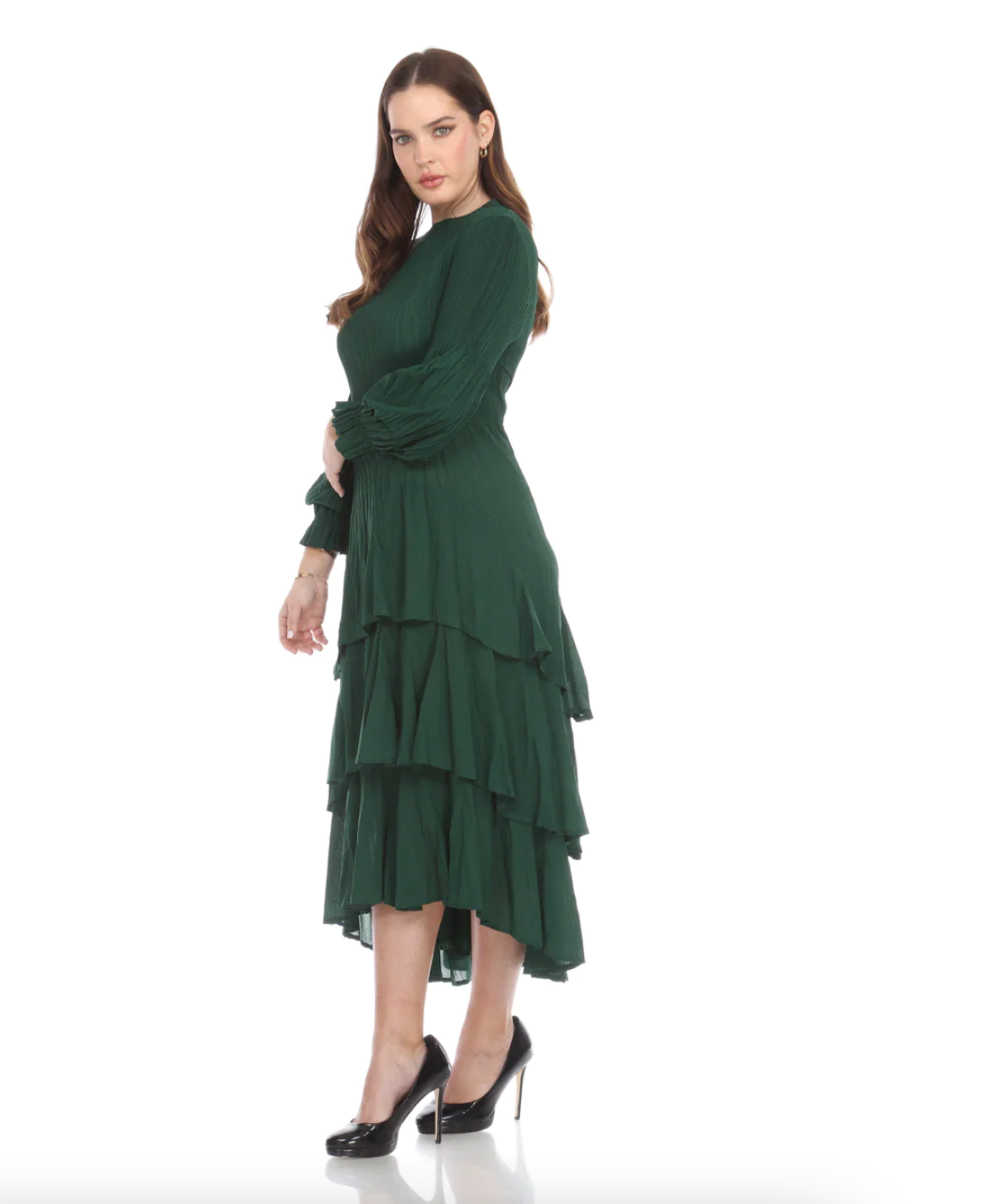 Veeca Long Sleeve Multi-Layer Dress