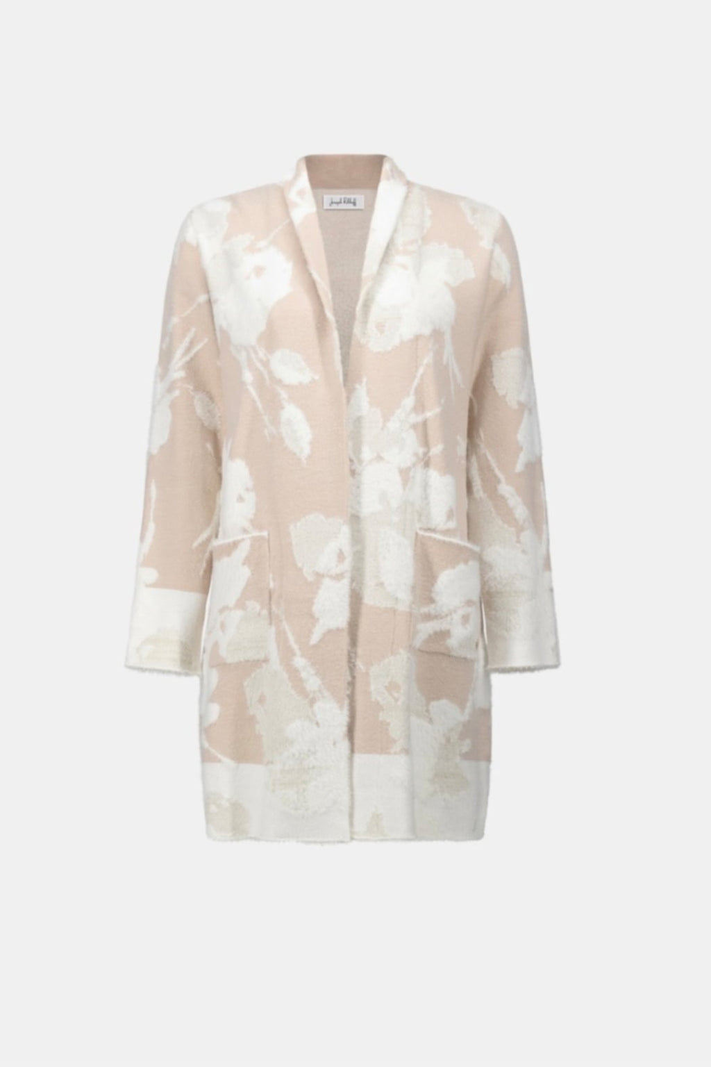 Abstract Jacquard Sweater Knit Long Cardigan