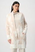 Abstract Jacquard Sweater Knit Long Cardigan