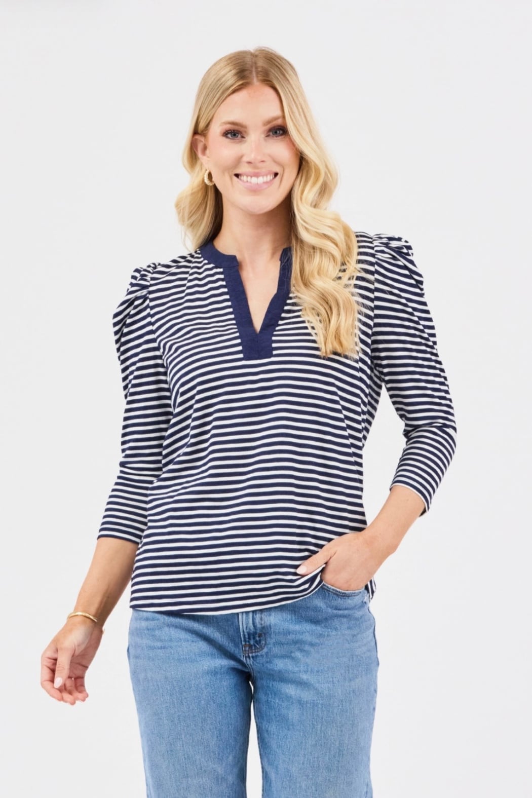 Adelyn Top - Navy Stripe
