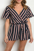 Navy Stripes Romper