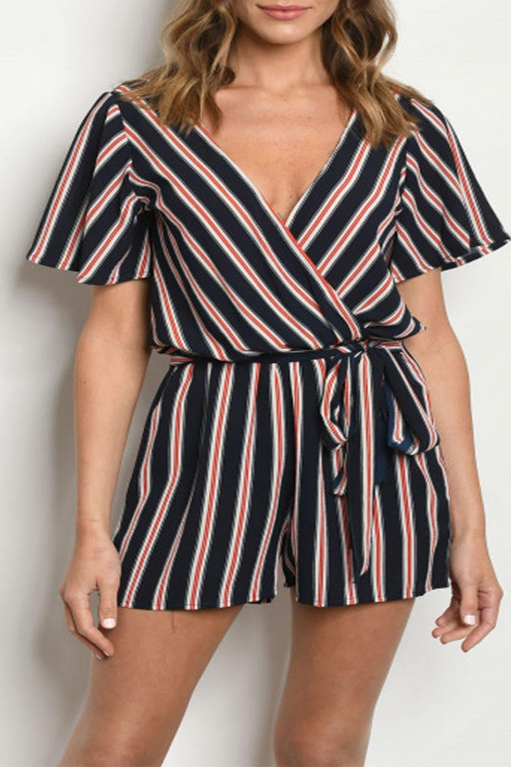 Navy Stripes Romper