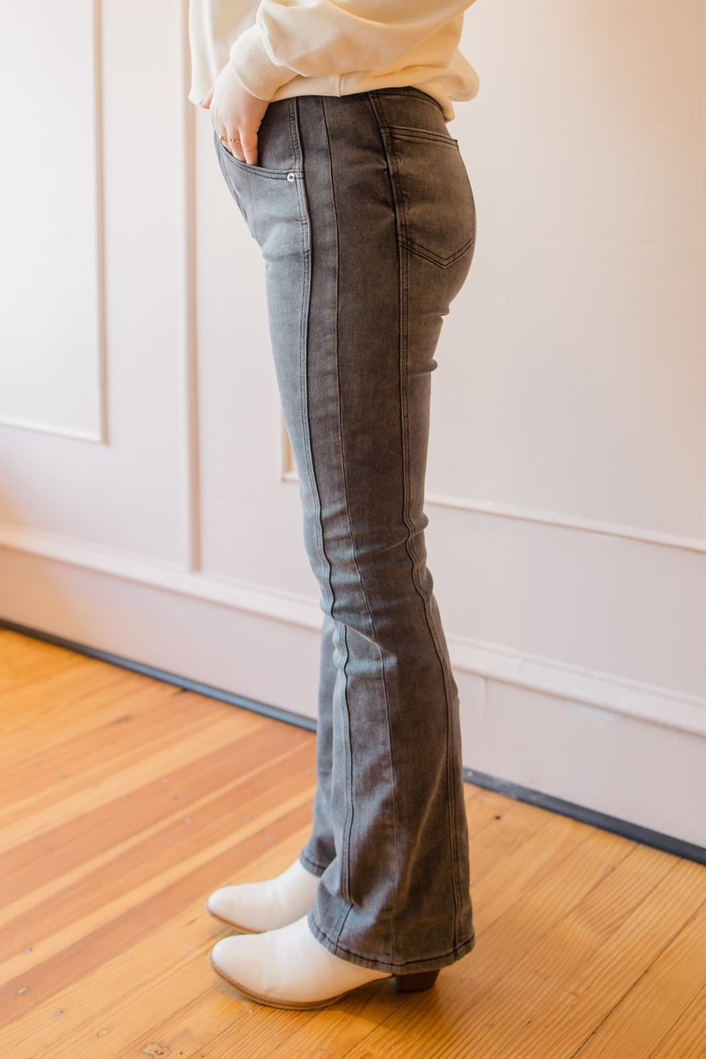 Alina Black High Rise Bootcut Jean