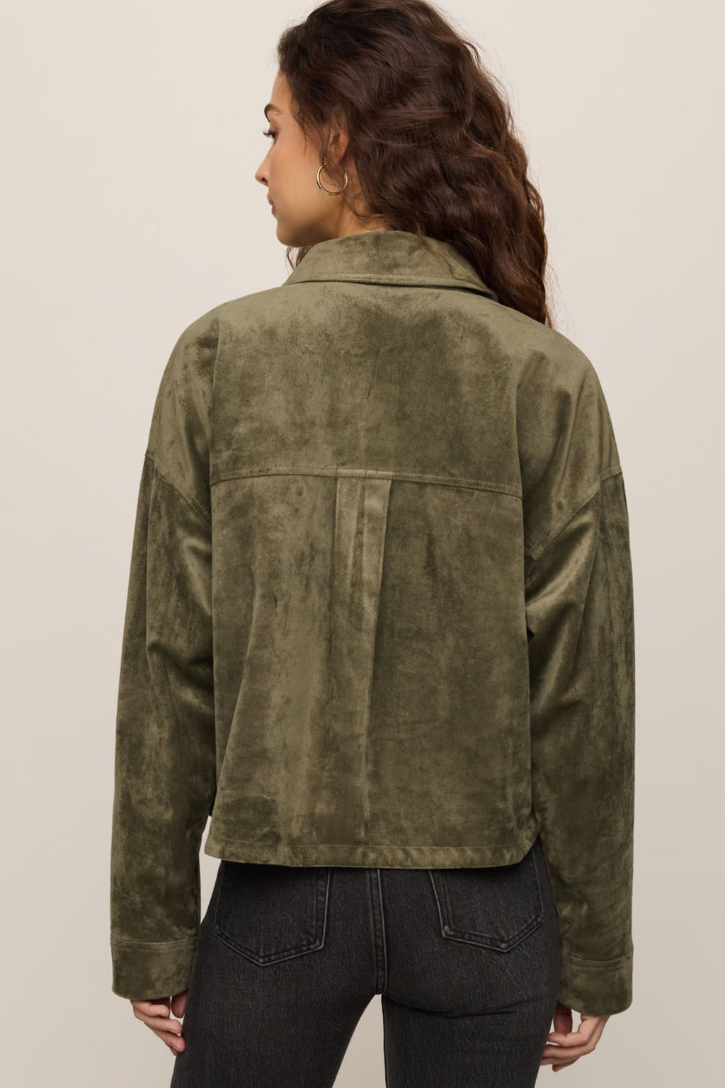 All Day Cropped Suede Jacket