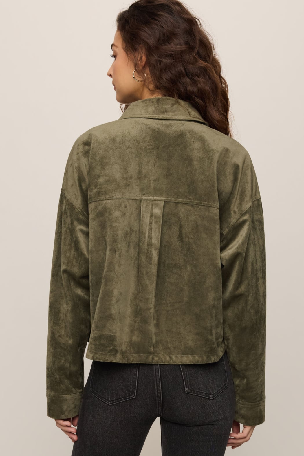 All Day Cropped Suede Jacket