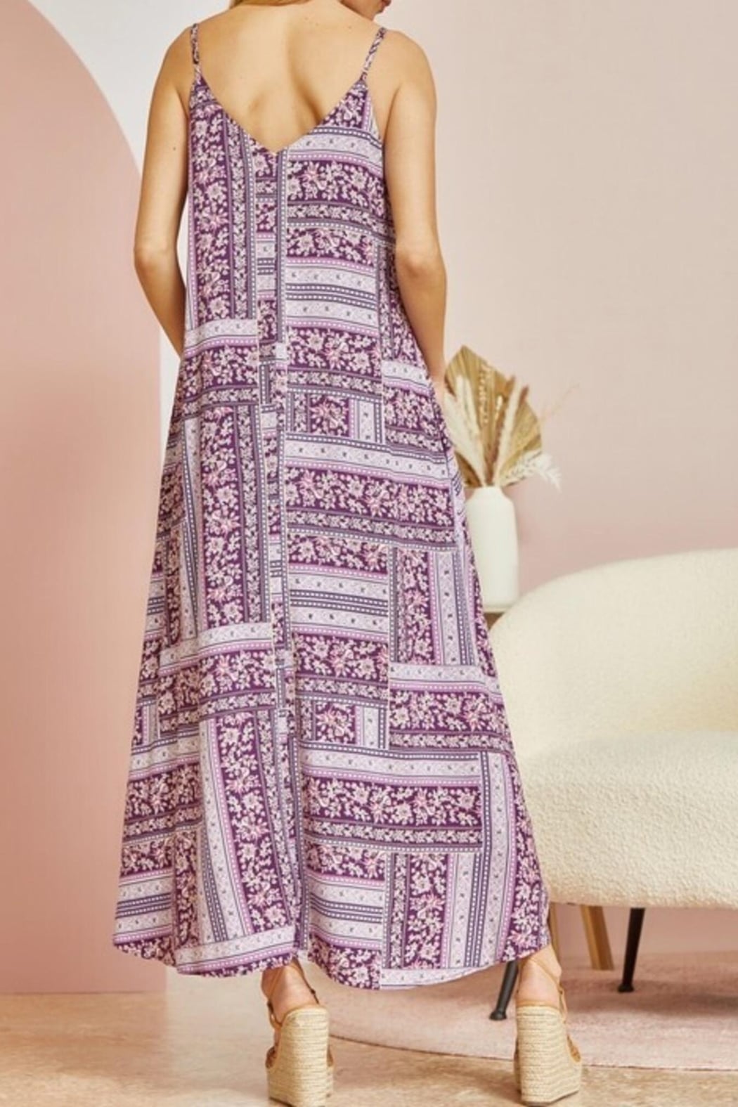 Purple Printed Maxi