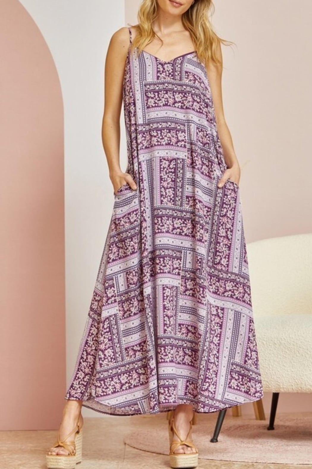 Purple Printed Maxi