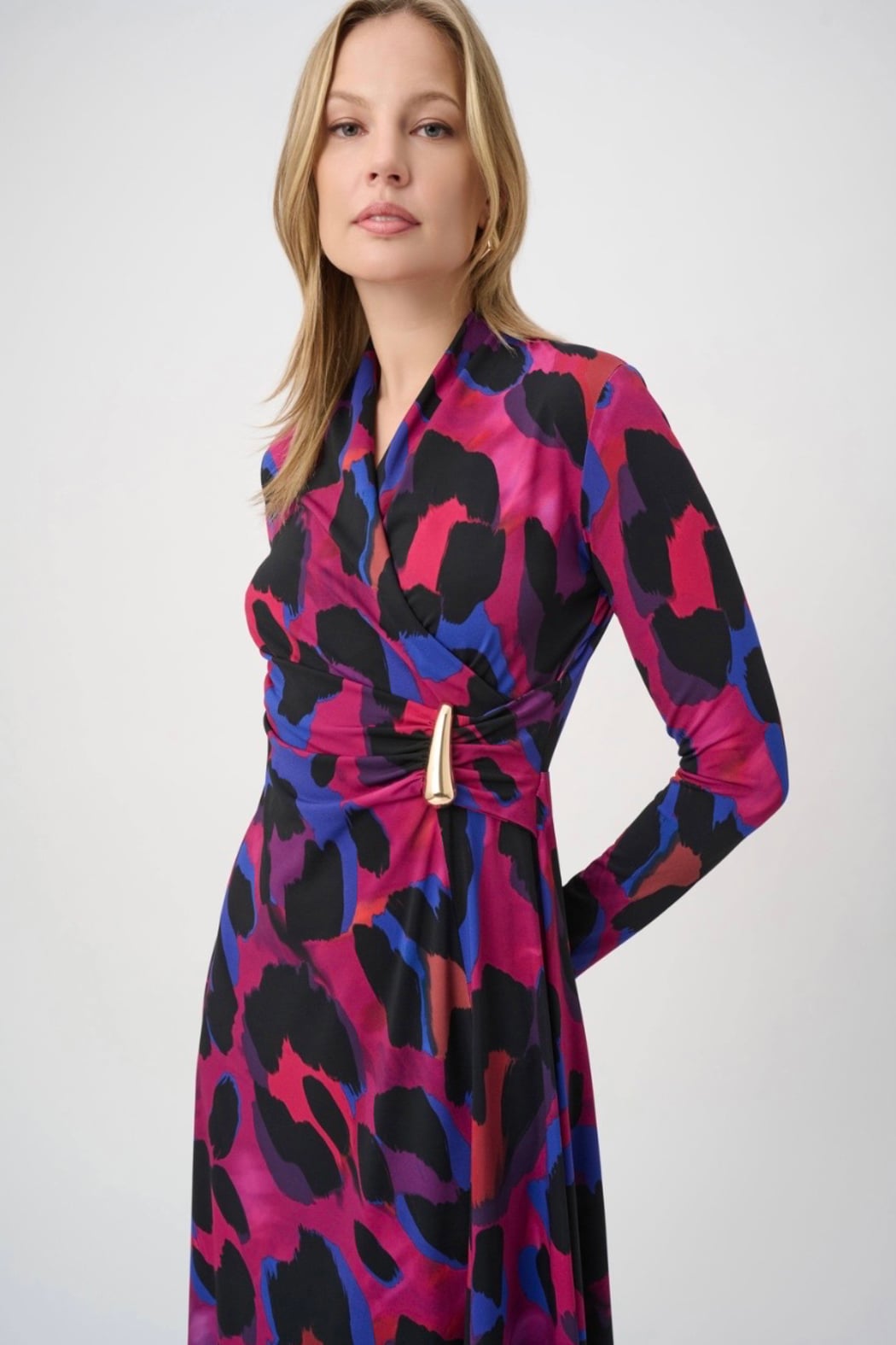 Animal Print Flowy Wrap Dress
