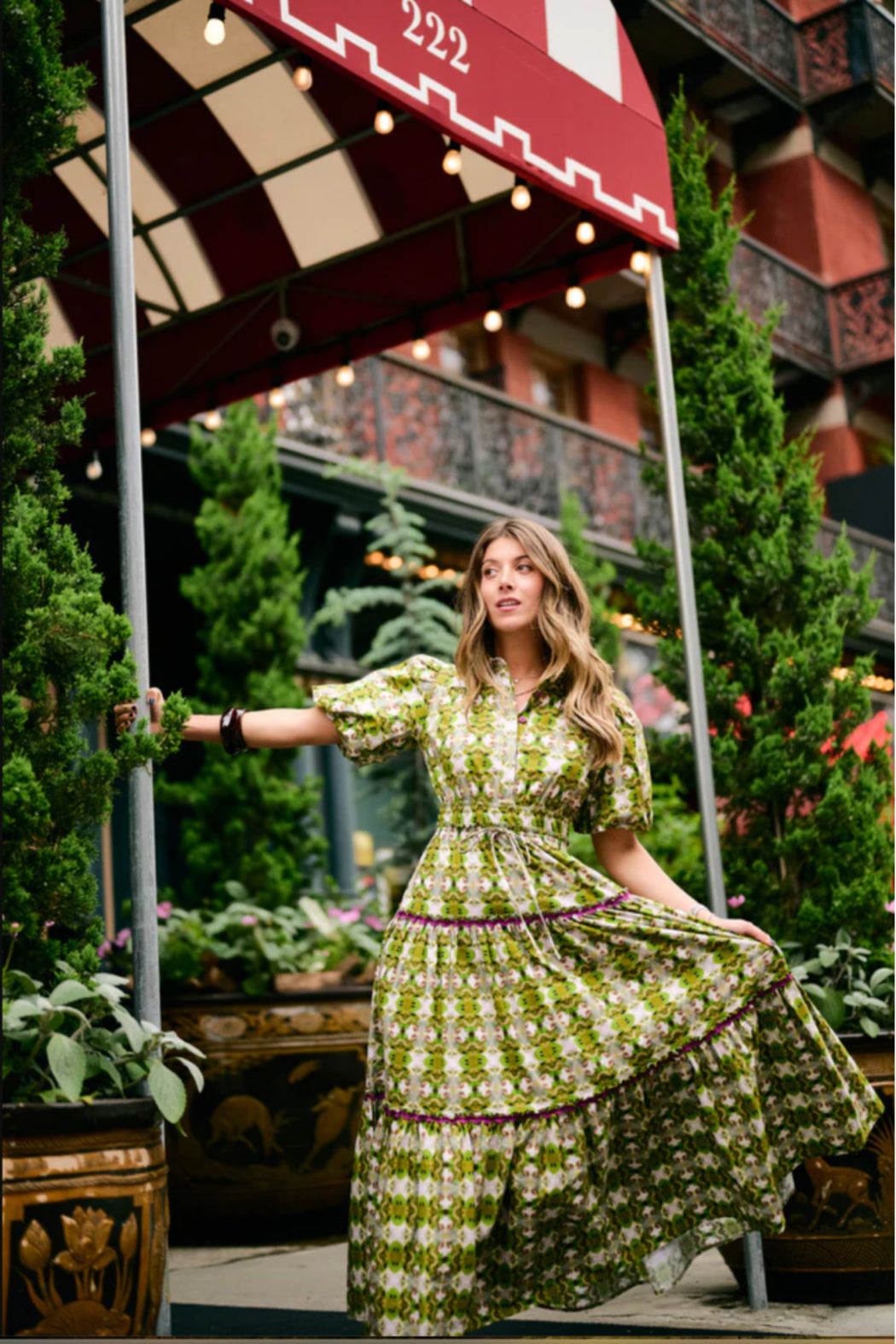 BANYAN PUFF SLEEVE DRESS-CAMO