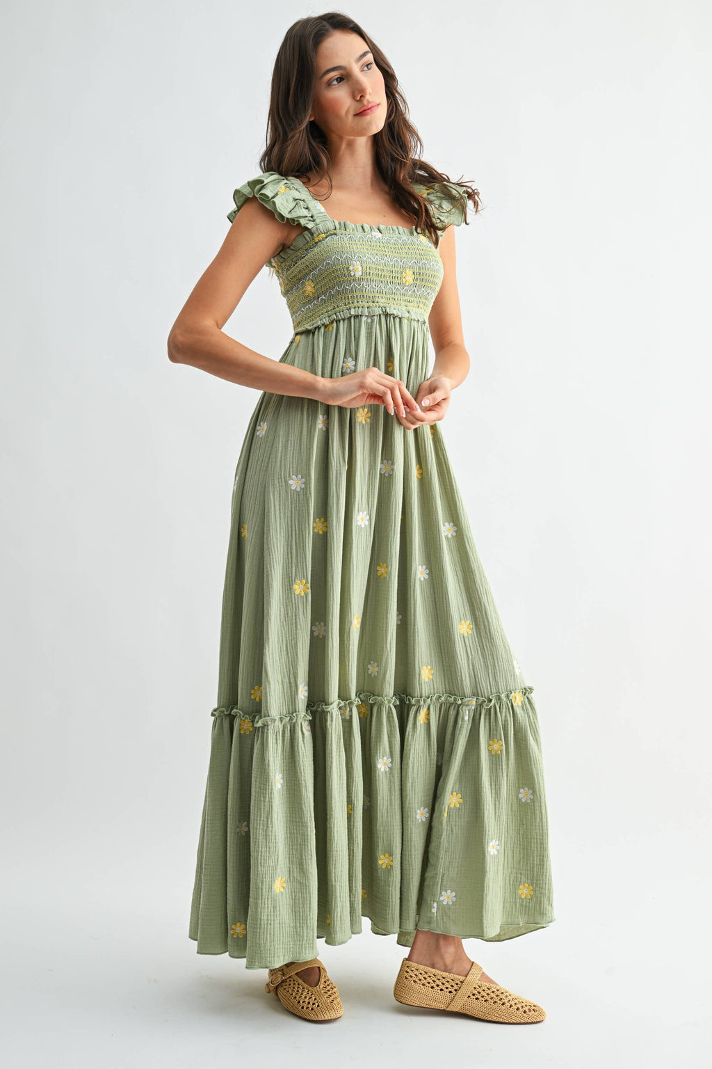 THE MARIBEL EMBROIDERED MIDI DRESS *FS