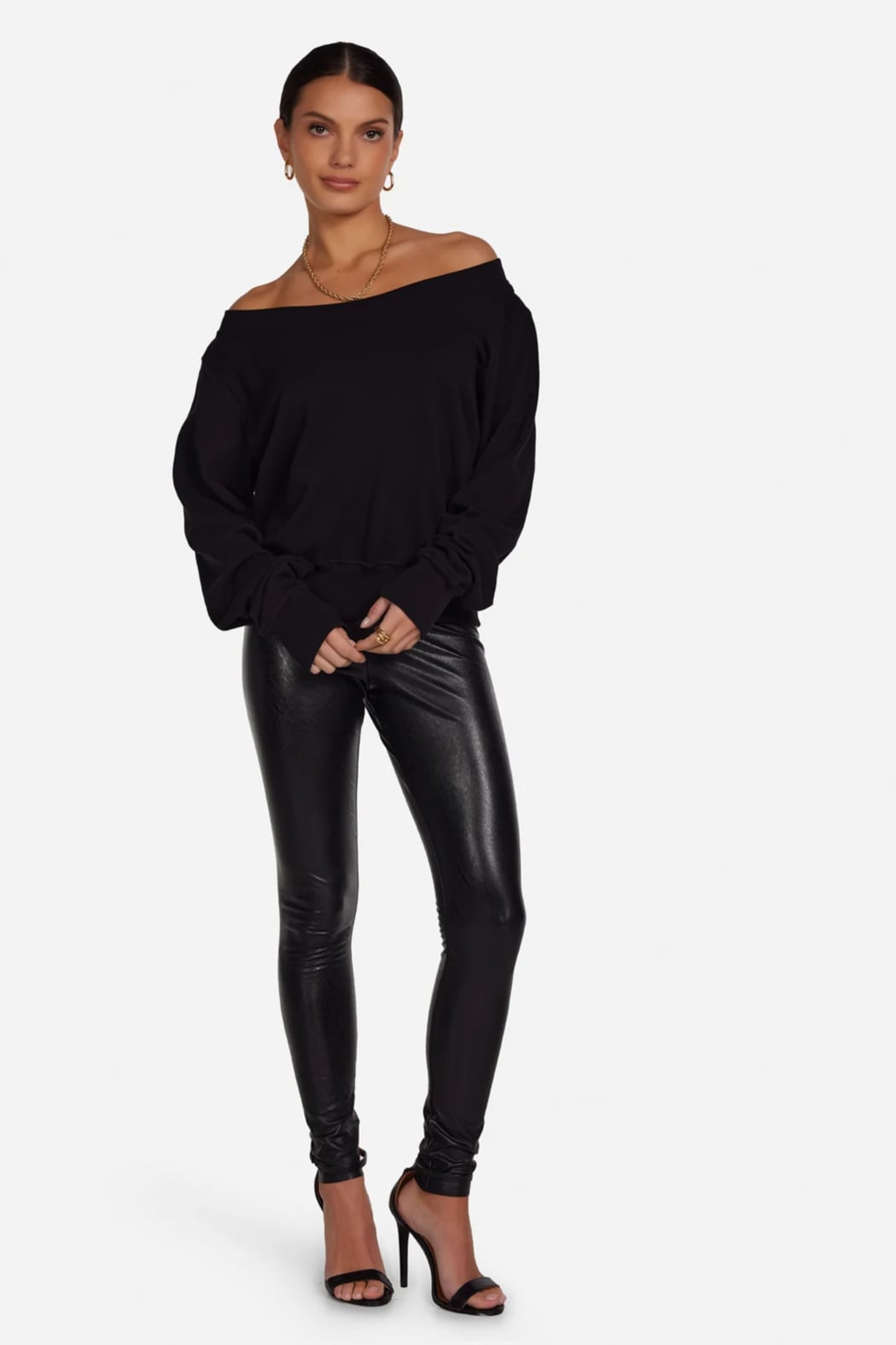 Bix Black Off-The-Shoulder Top
