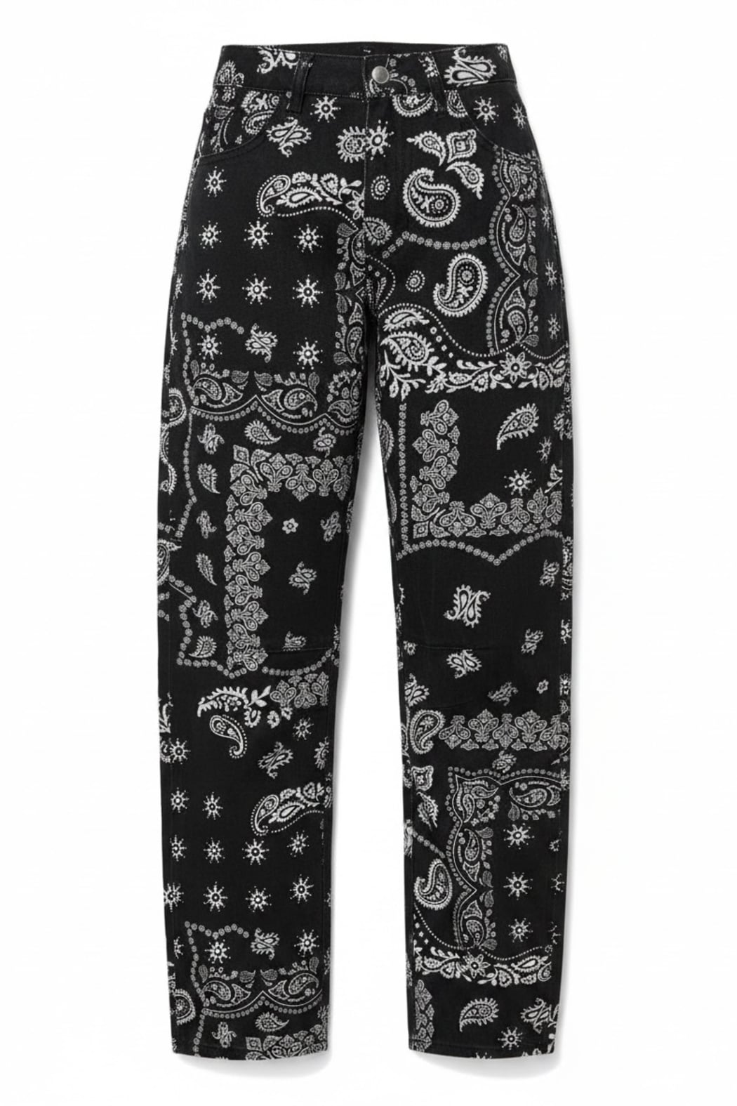 Black Paisley Printed Jeans