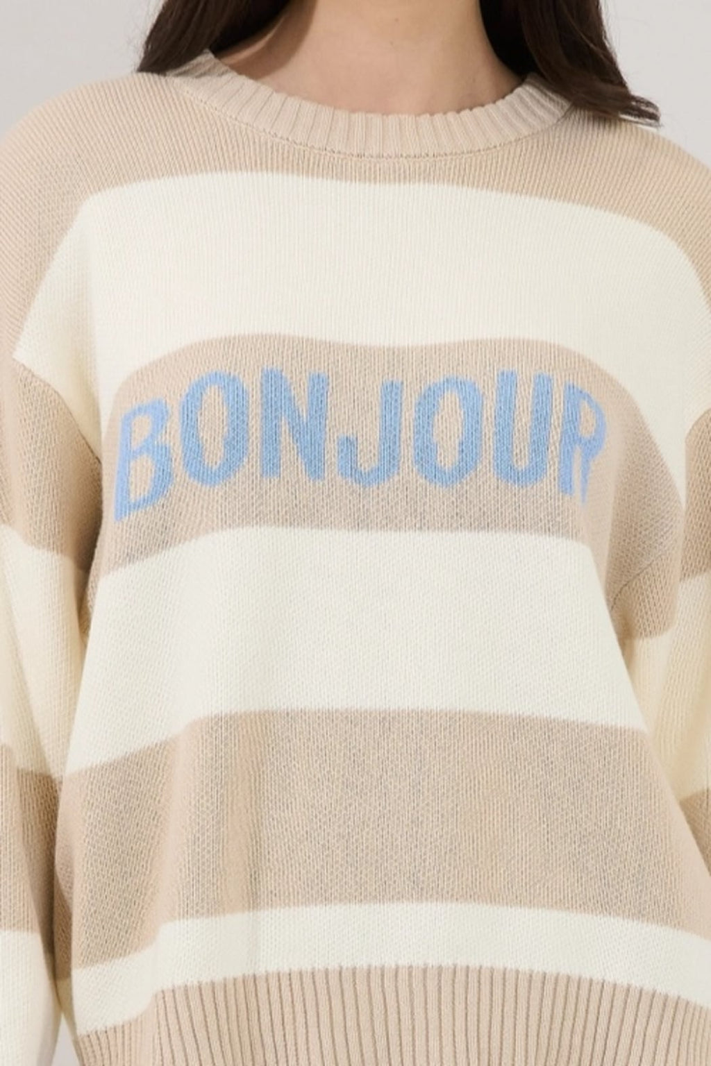 Bonjour Stripe Sweater