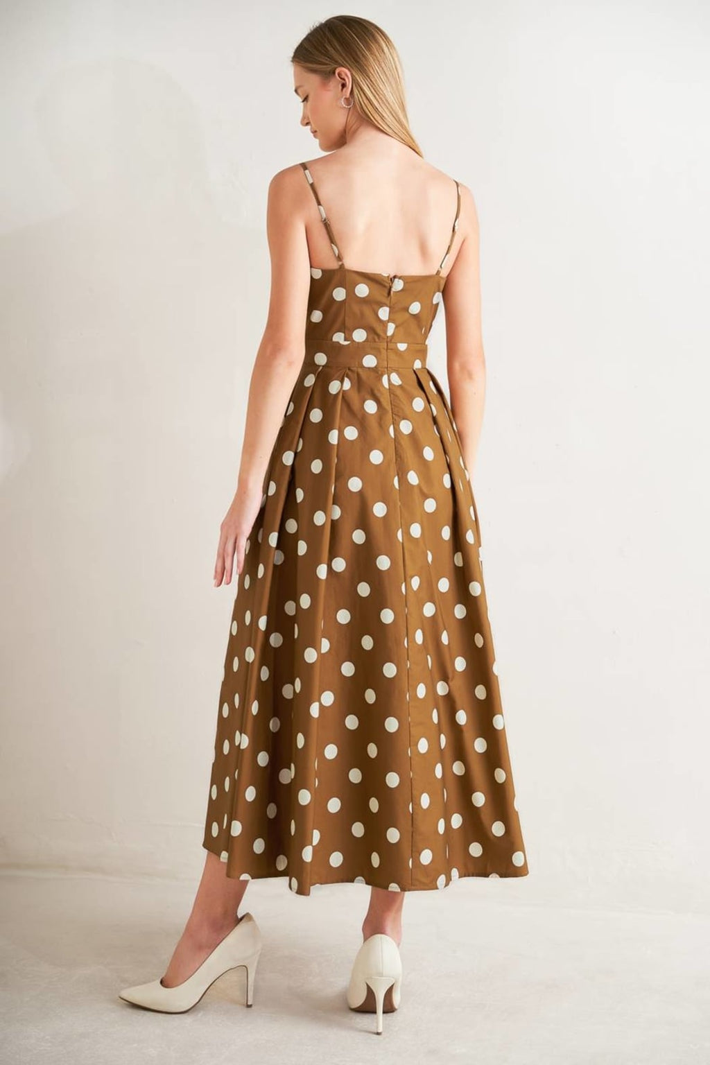 Brown/White polka dot dress