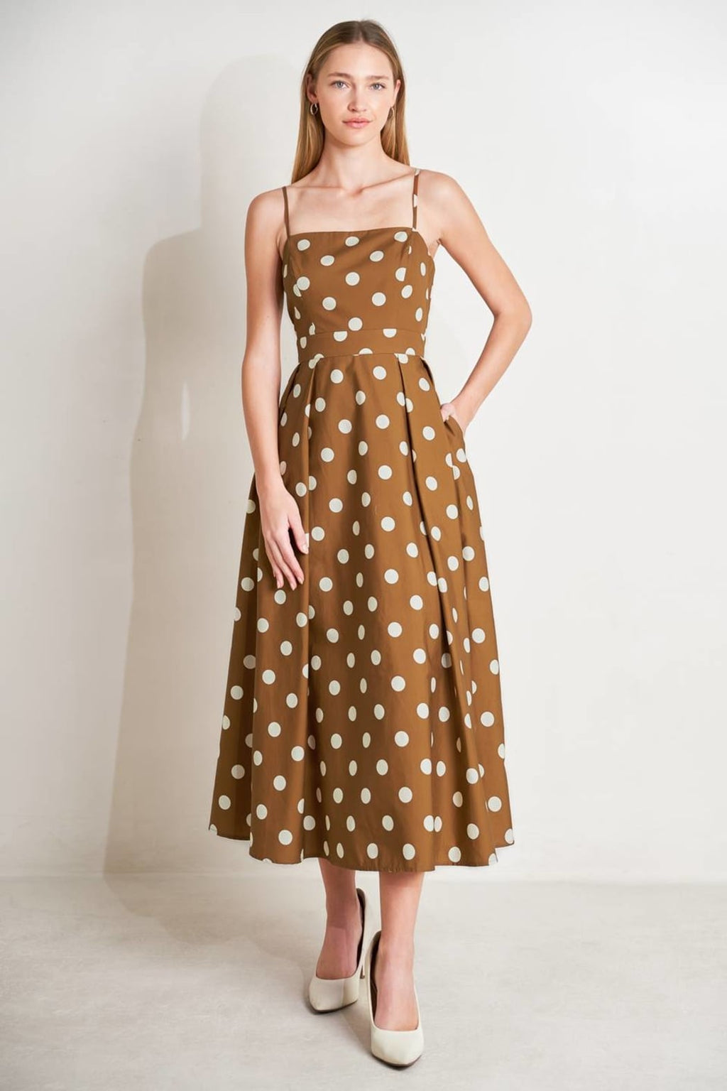 Brown/White polka dot dress