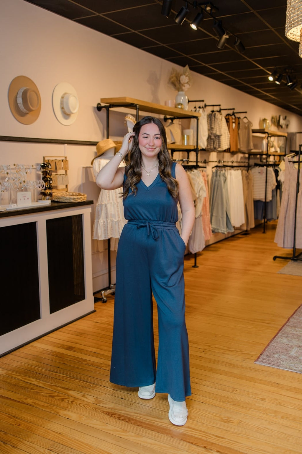 Brushed Modal Wide Leg Jumpsuit