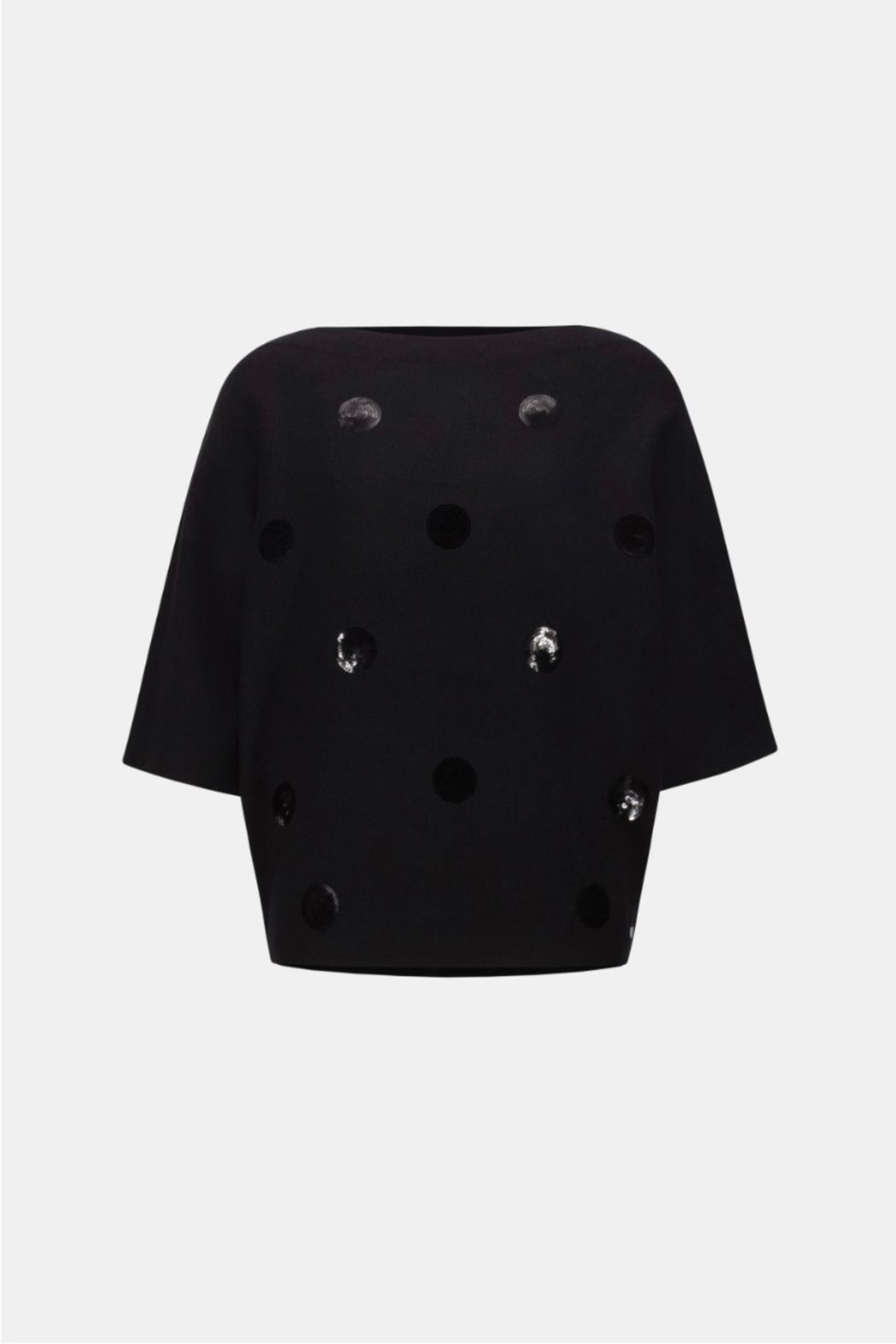 Brushed Viscose And Nylon Boxy Embroidered Sweater