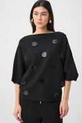 Brushed Viscose And Nylon Boxy Embroidered Sweater