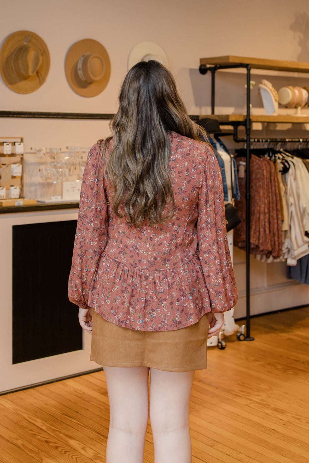 Button Down Faux Suede Mini Skirt