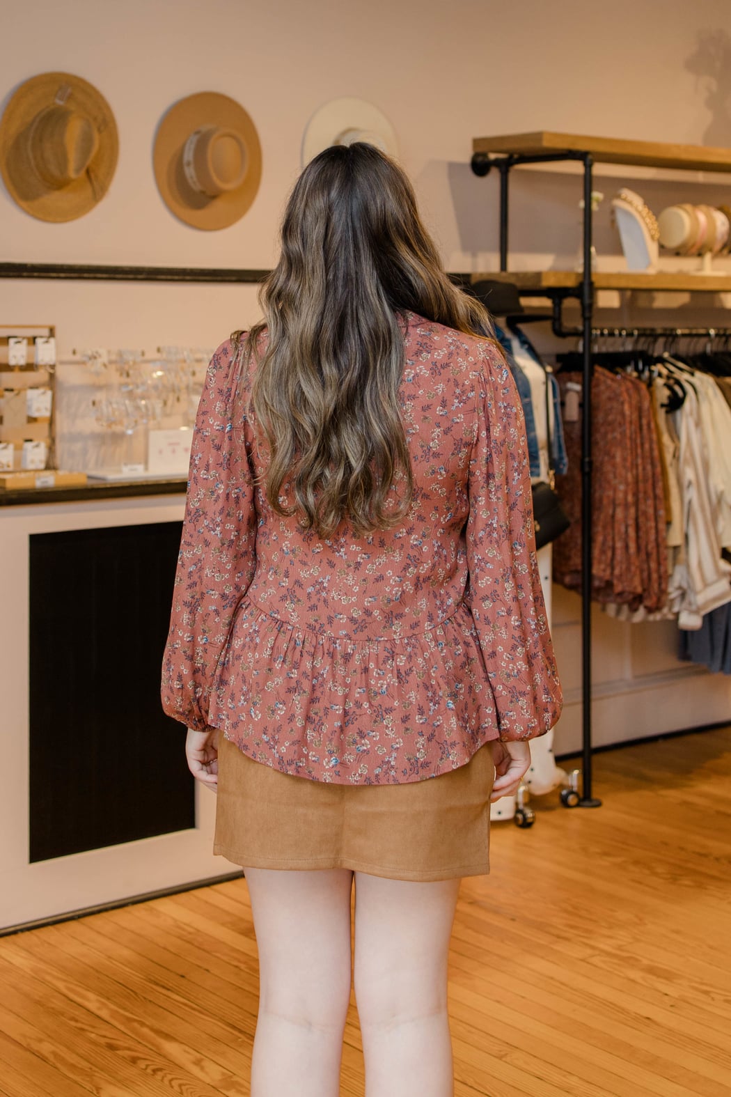 Button Down Faux Suede Mini Skirt