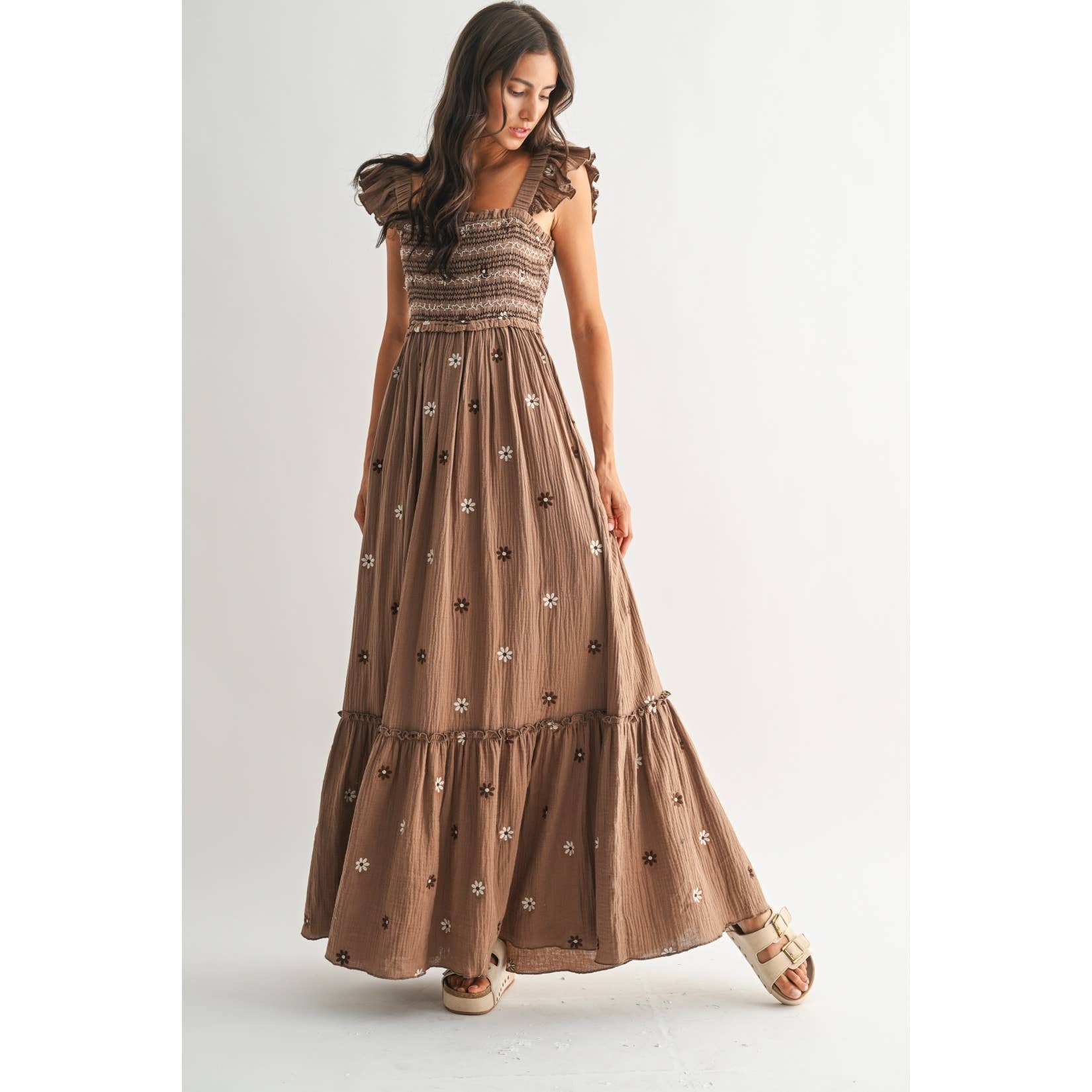 THE MARIBEL EMBROIDERED MIDI DRESS *FS